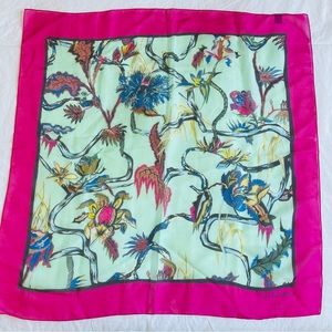 Balenciaga Rosabotanica sheer silk floral scarf 26x26”